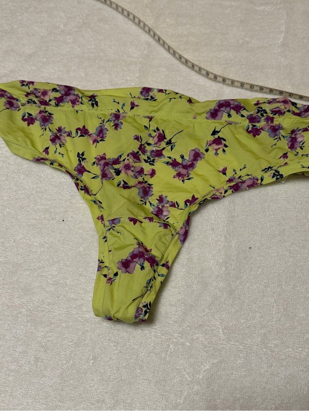 Cacique Lime Green Floral Thong Panties